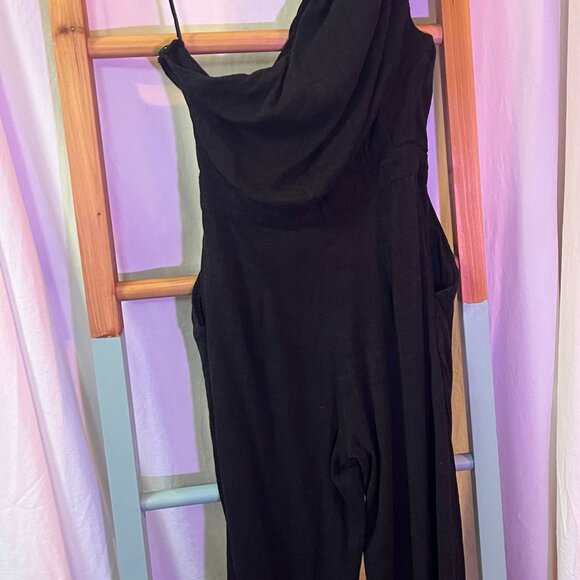 We The Free off the shoulder Jumpsuit with pockets Dark Blue - Picture 2 of 3